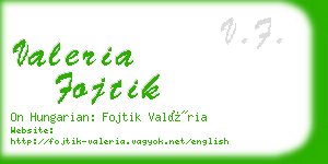 valeria fojtik business card